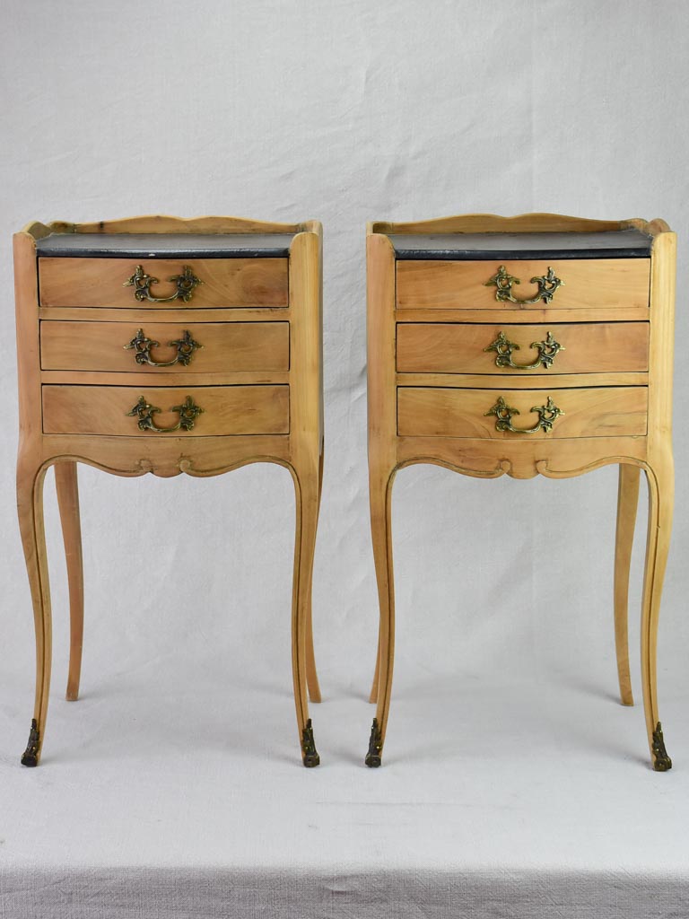 1960s French Brass Decorated Nightstands