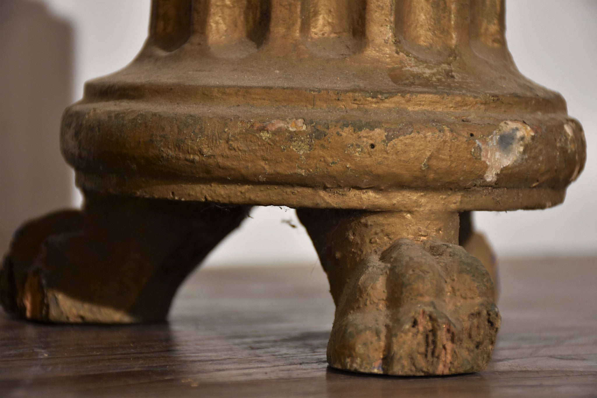 Pair of carved antique Italian candlesticks