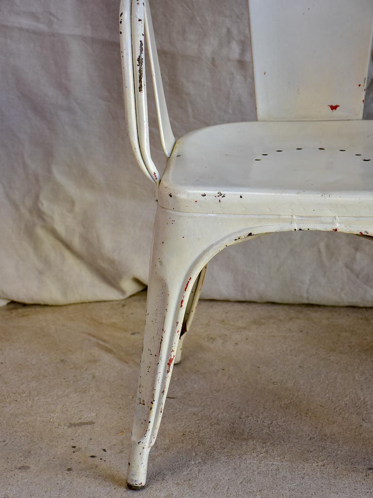 Pair of white Tolix armchairs - 1950's