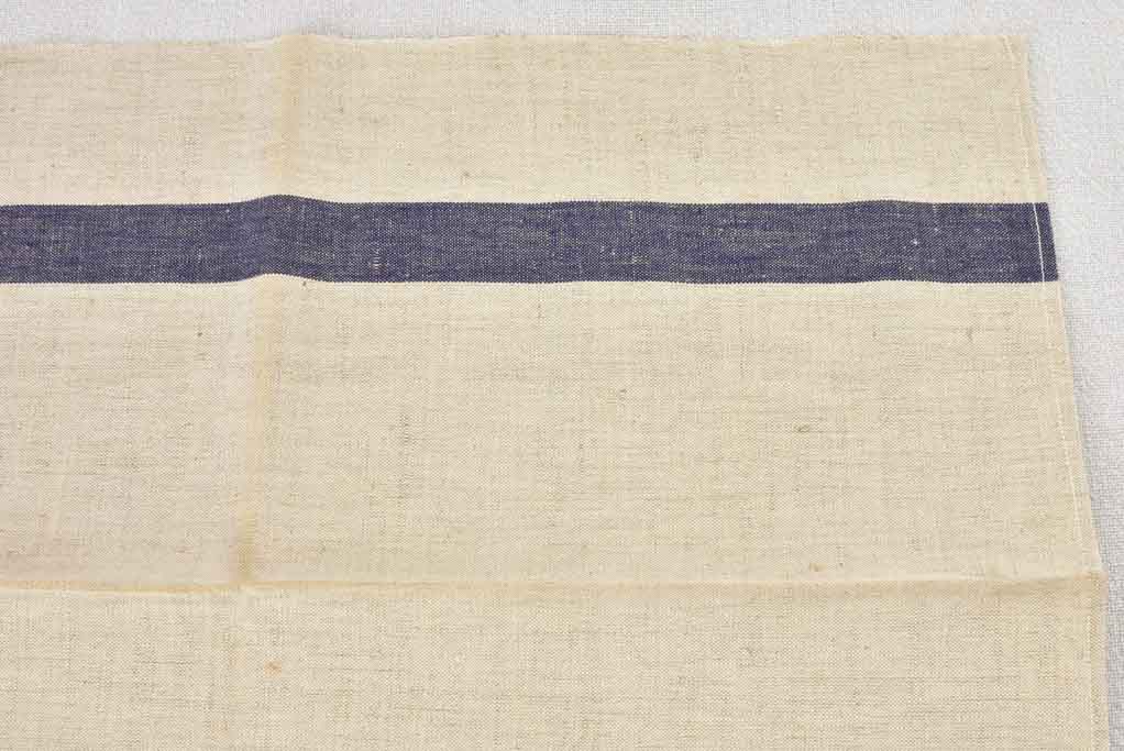 Vintage linen tea towels with blue stripe 23¼" x 30¾"