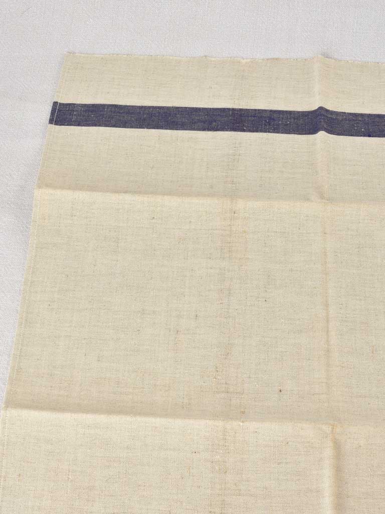 Vintage linen tea towels with blue stripe 23¼" x 30¾"