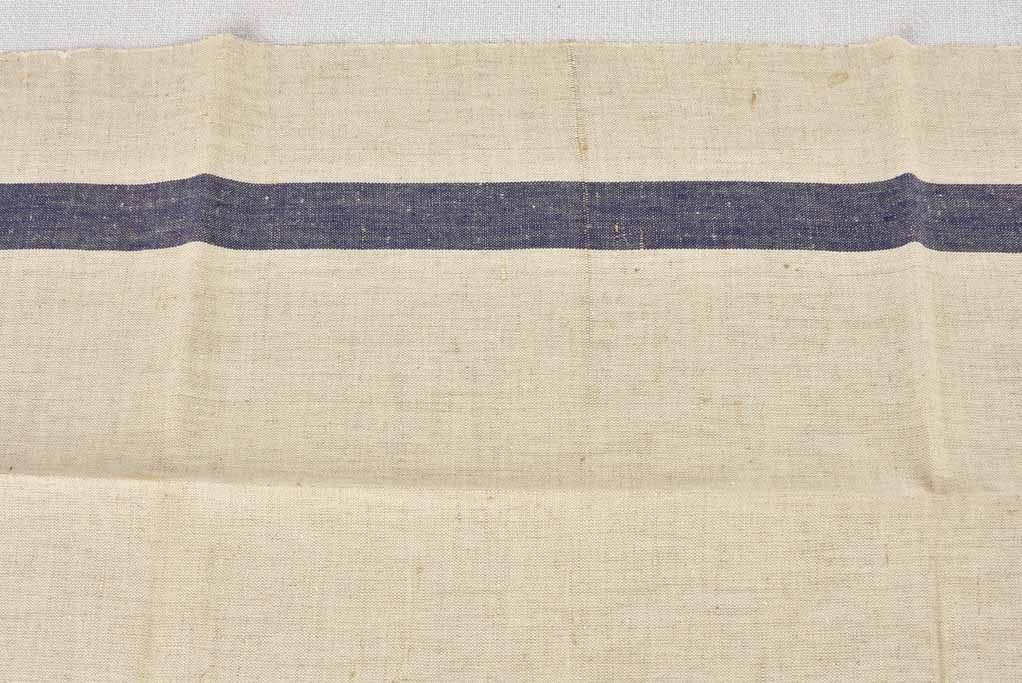 Vintage linen tea towels with blue stripe 23¼" x 30¾"