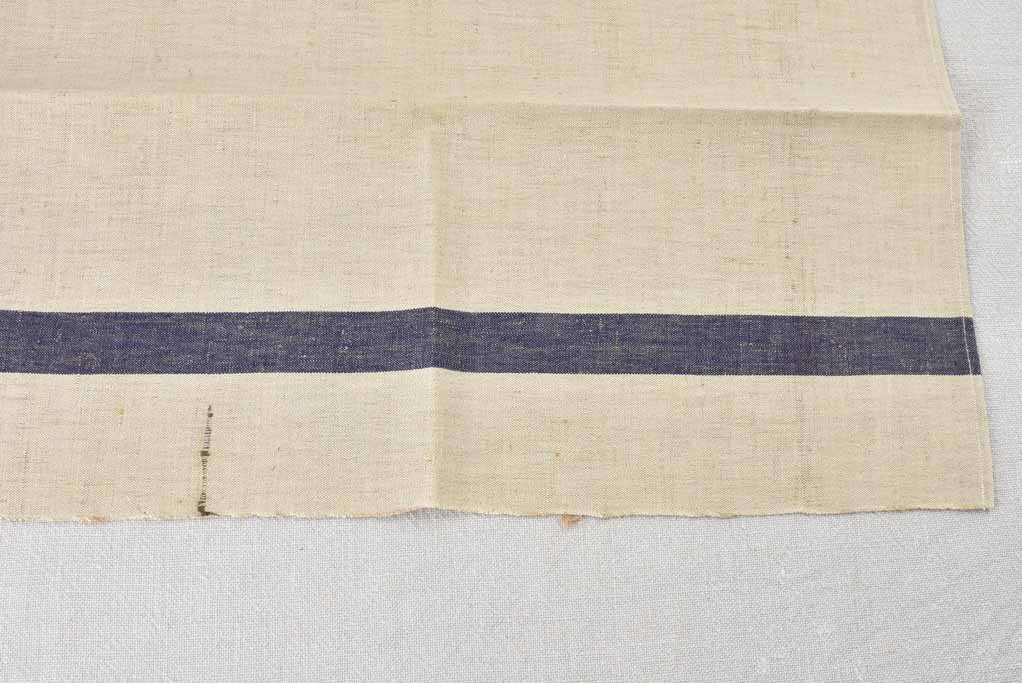 Vintage linen tea towels with blue stripe 23¼" x 30¾"