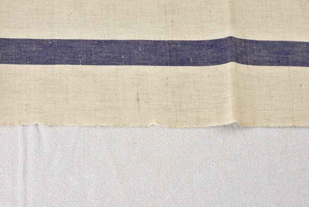 Vintage linen tea towels with blue stripe 23¼" x 30¾"