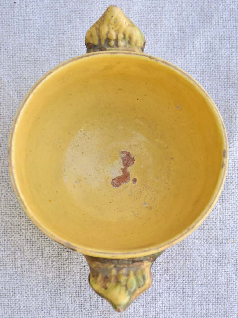 19th century French soup bowl from Savoy with marbleized glaze 4¼"