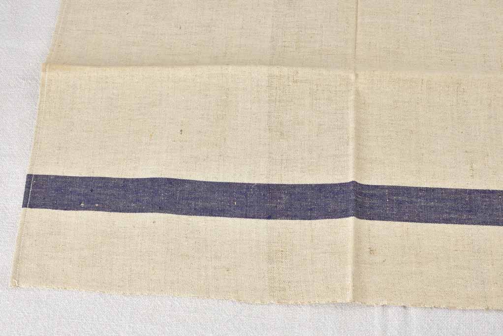 Vintage linen tea towels with blue stripe 23¼" x 30¾"