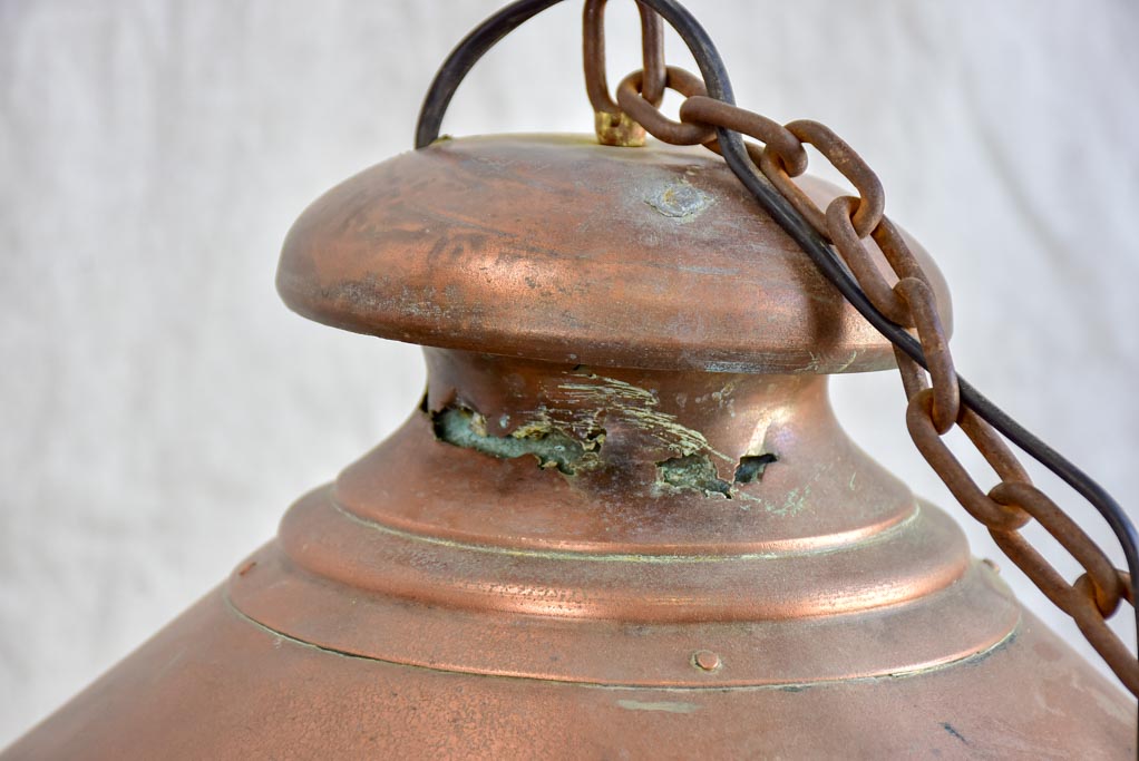 Large pair of French copper lanterns from the early 20th Century 26"