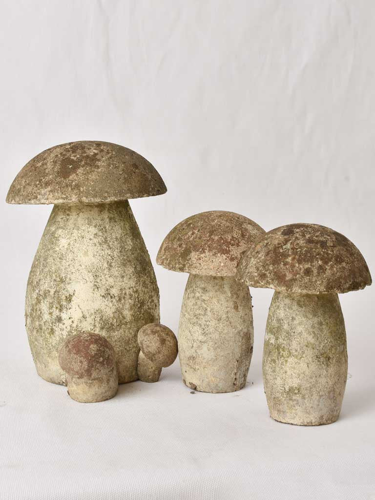 3 vintage garden mushroom decorations 11"