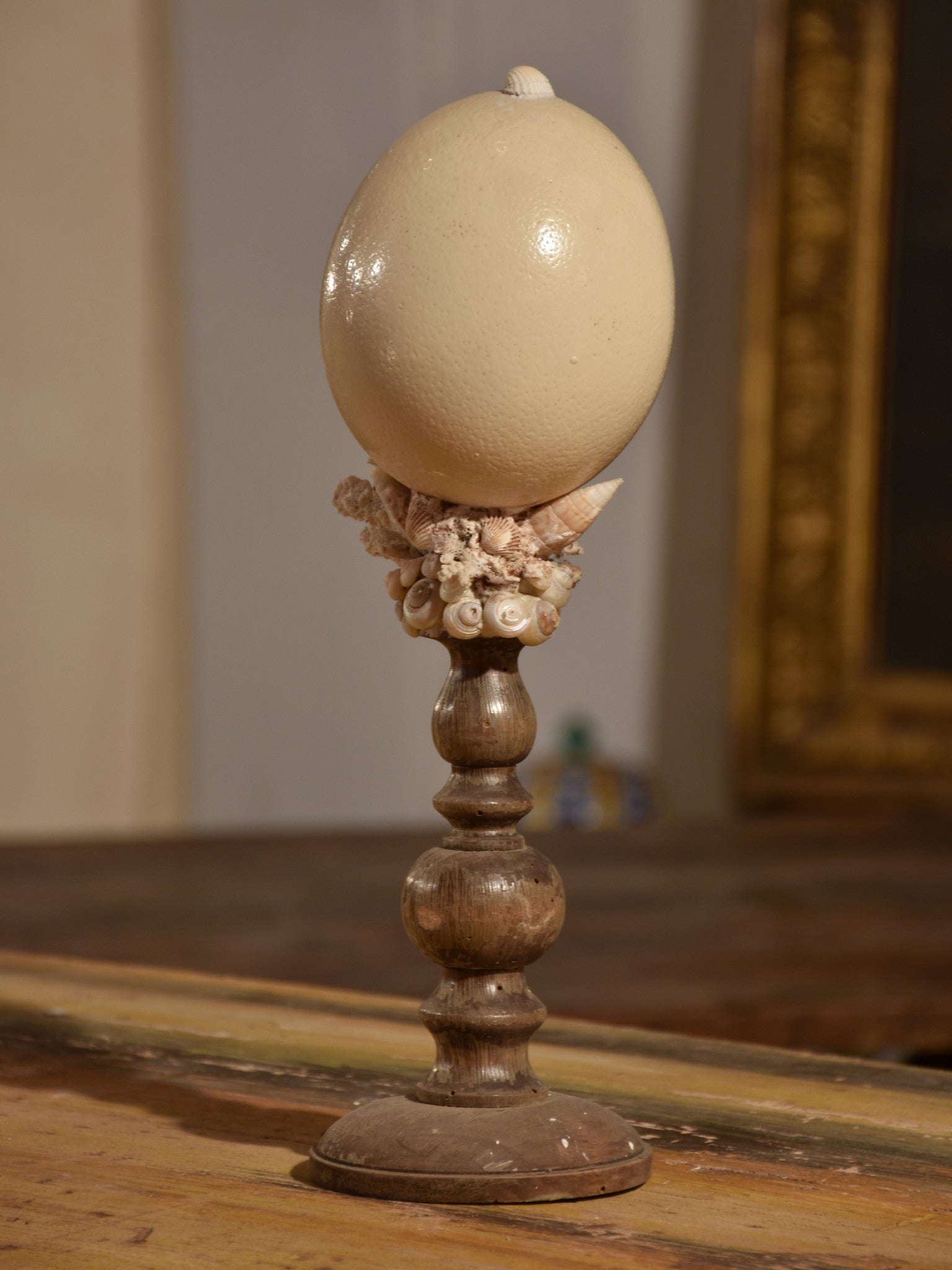 Italian mounted ostrich egg