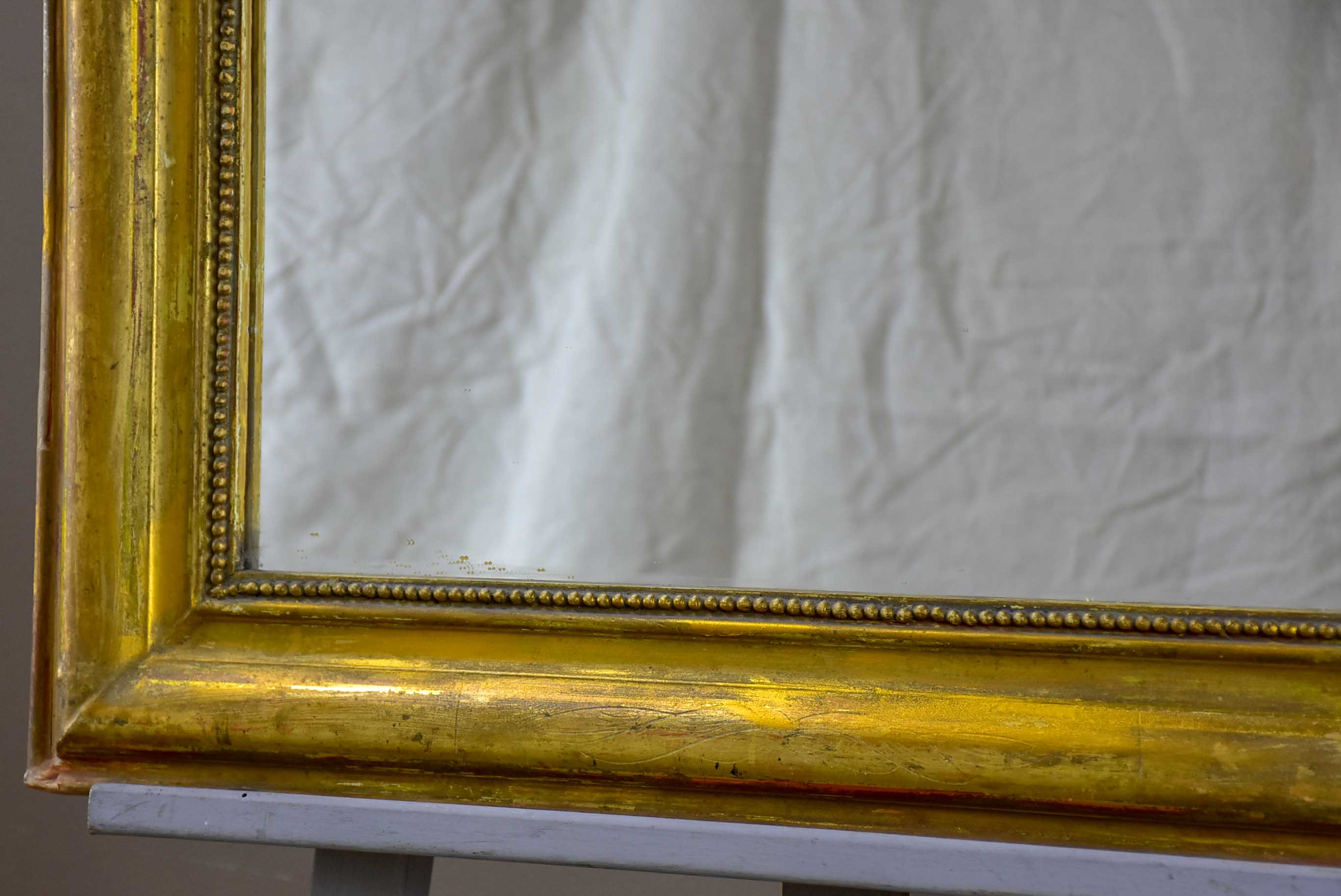 Antique French Louis Philippe mirror with gilded frame 35” x 25 ½''