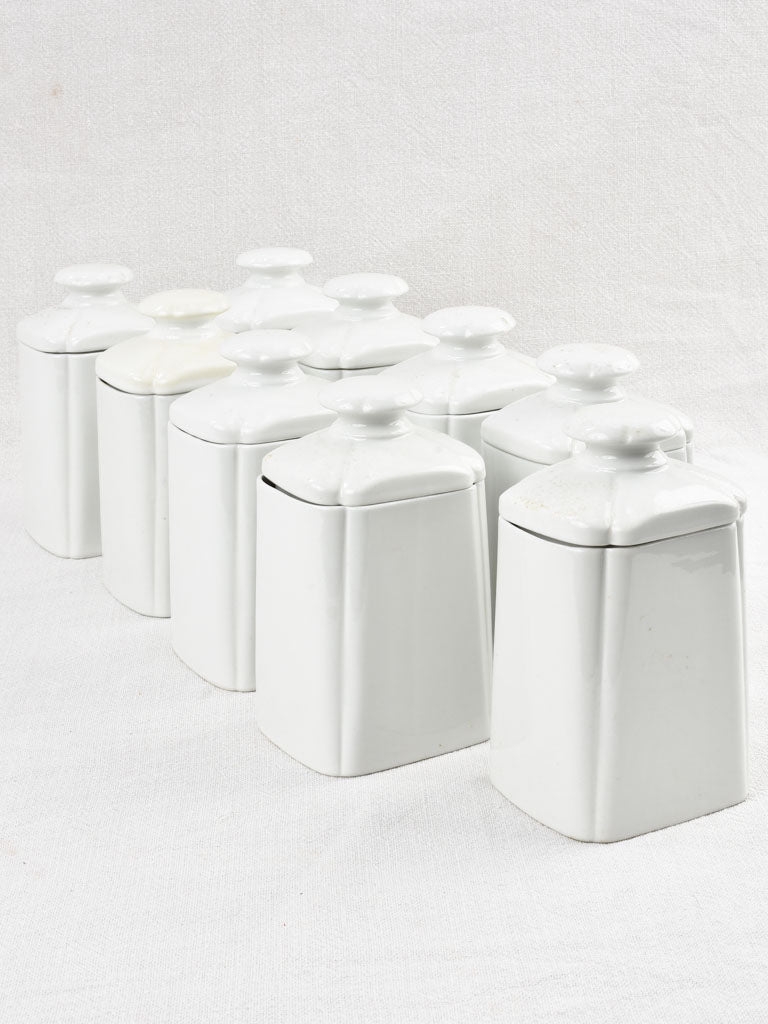 Set of 9 ceramic kitchen cannisters 6¾"