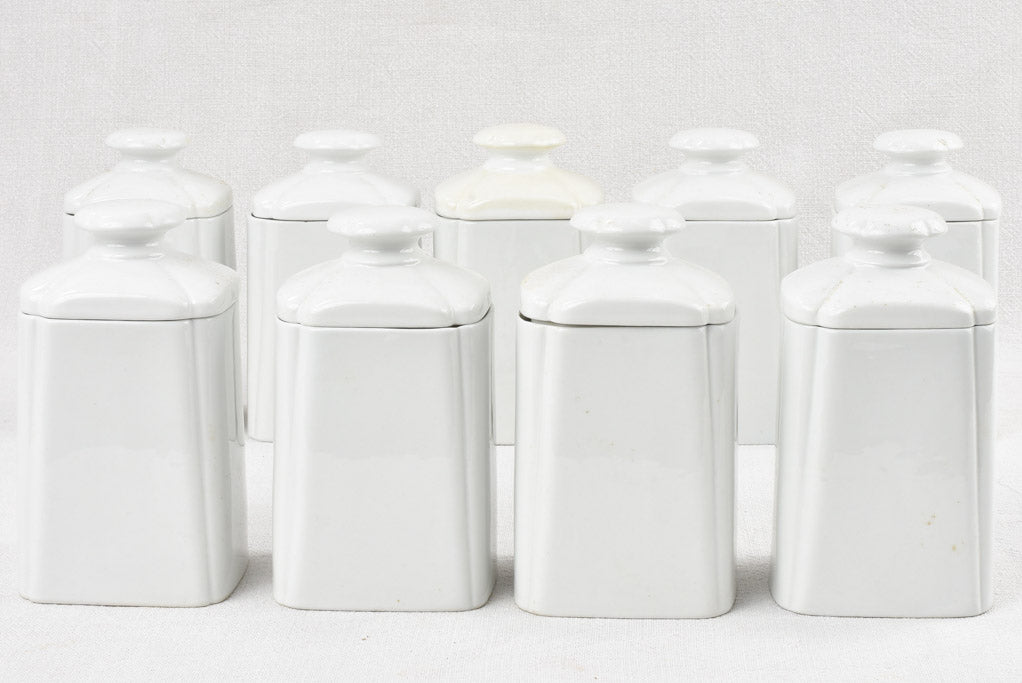 Set of 9 ceramic kitchen cannisters 6¾"