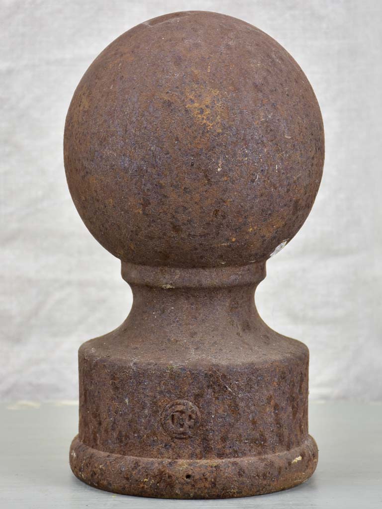 Antique French equestrian cast iron ball