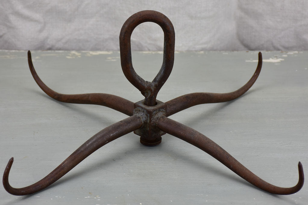 Antique French butcher's hook for sausage display