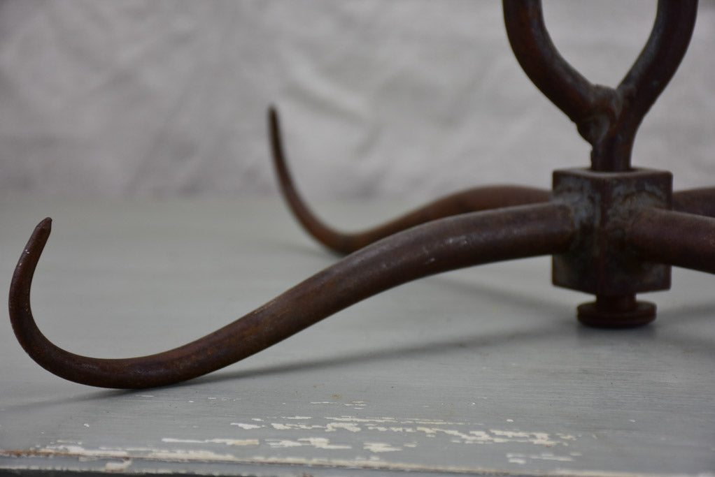 Antique French butcher's hook for sausage display