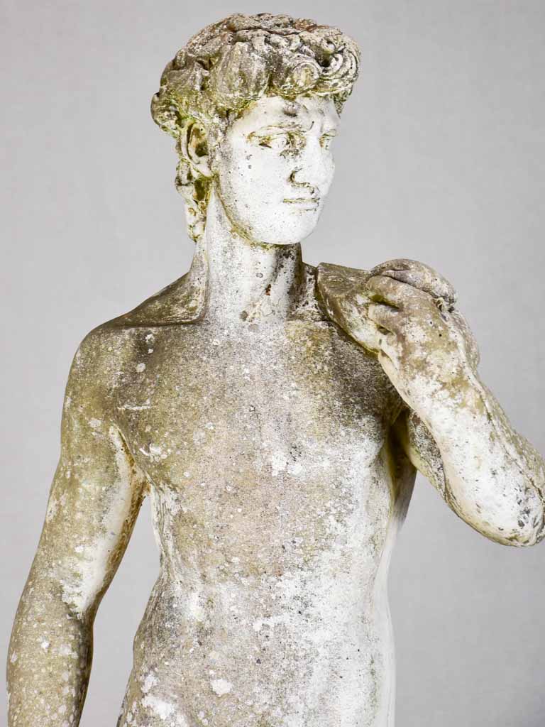 Vintage statue of David with weathered patina 45¾"