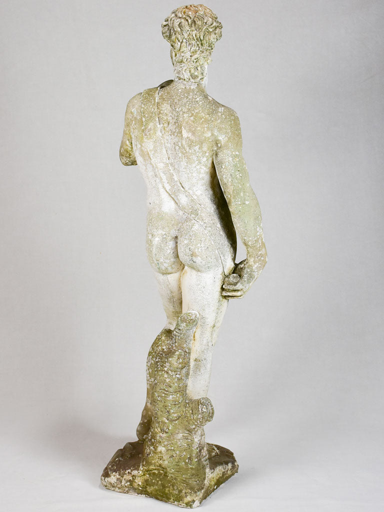 Vintage statue of David with weathered patina 45¾"