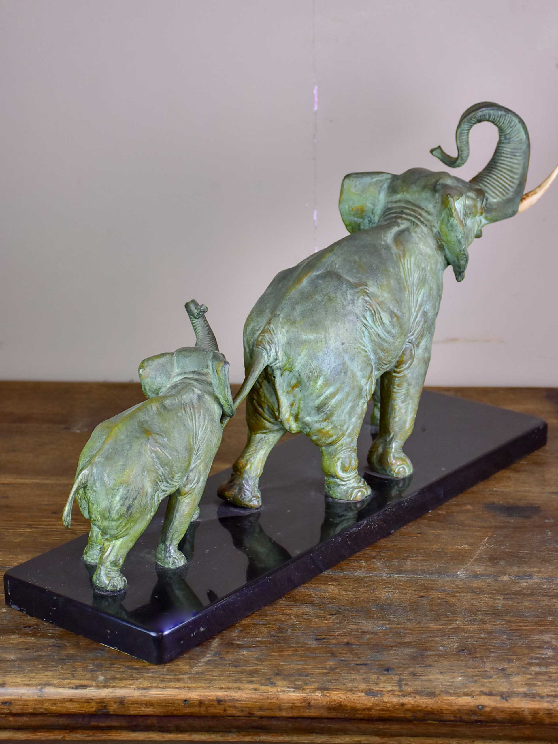 1930's French statue of elephants marching