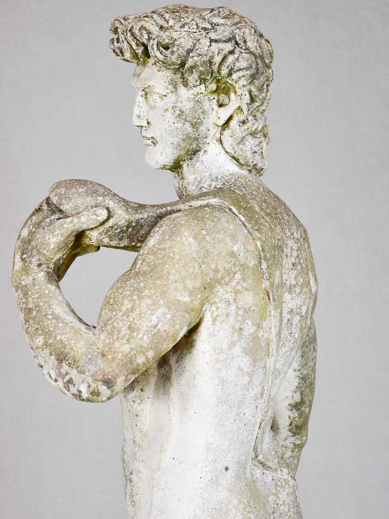 Vintage statue of David with weathered patina 45¾"