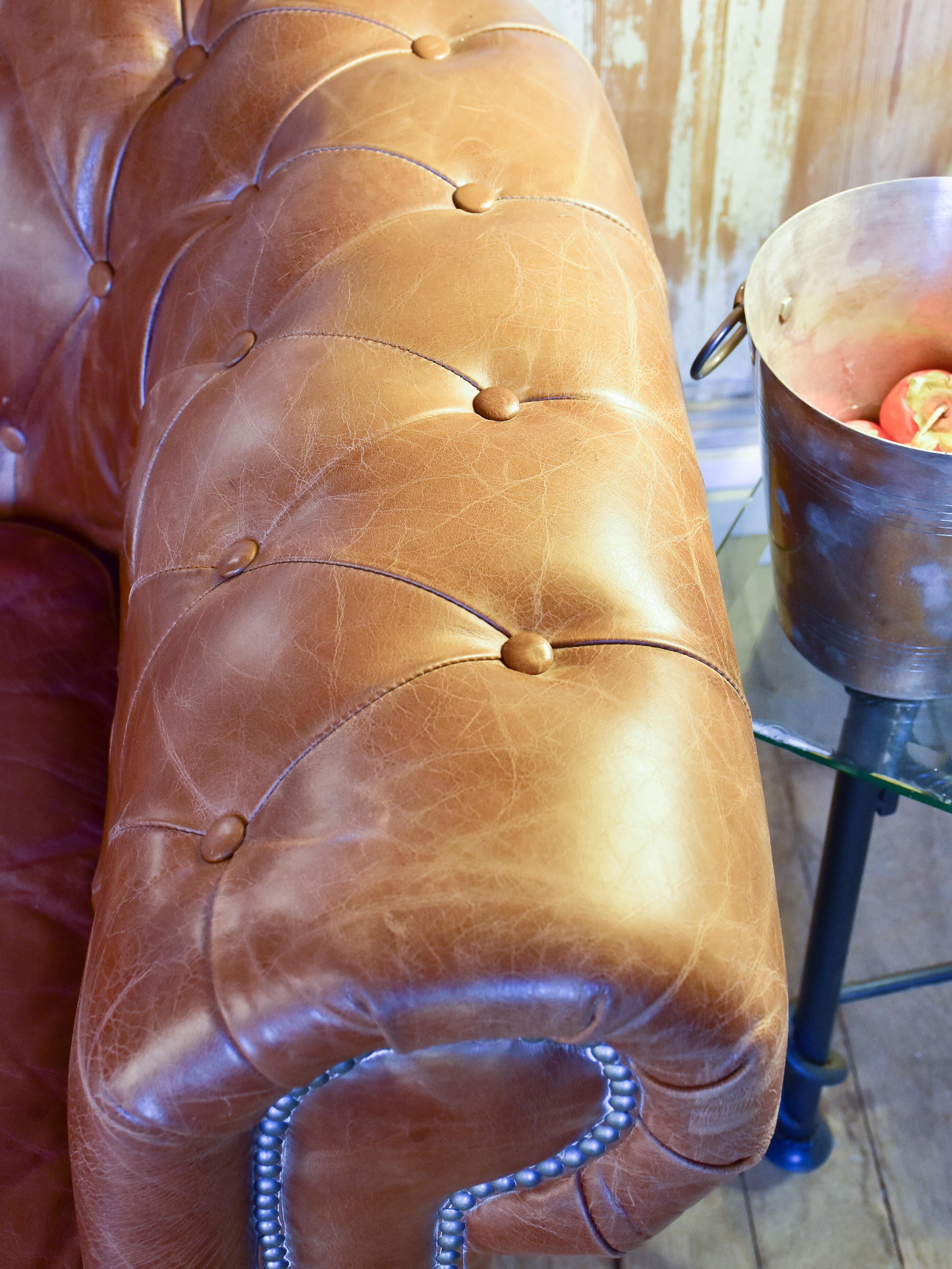 Leather Chesterfield three seat sofa from the 1940’s