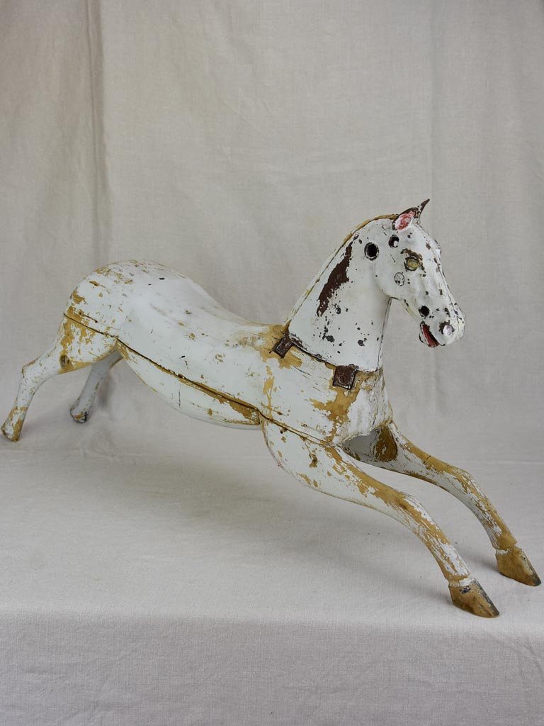 Napoleon III salvaged toy horse with white patina