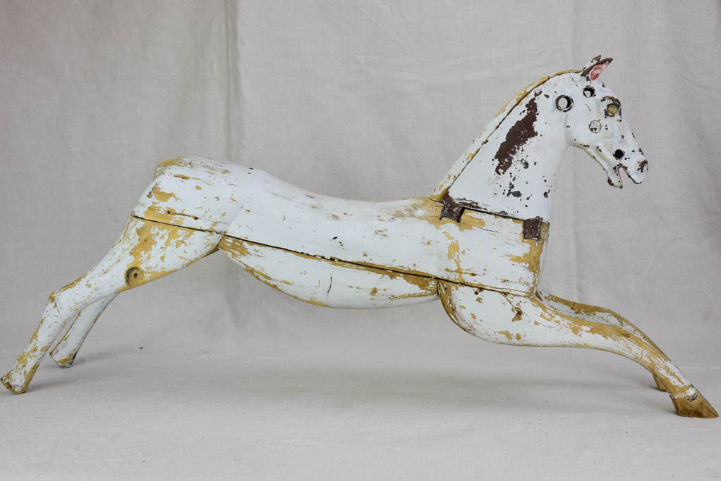 Napoleon III salvaged toy horse with white patina