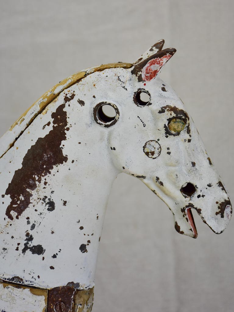 Napoleon III salvaged toy horse with white patina