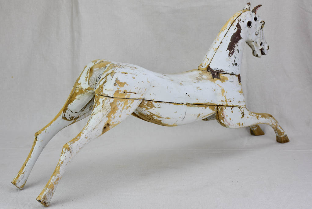 Napoleon III salvaged toy horse with white patina