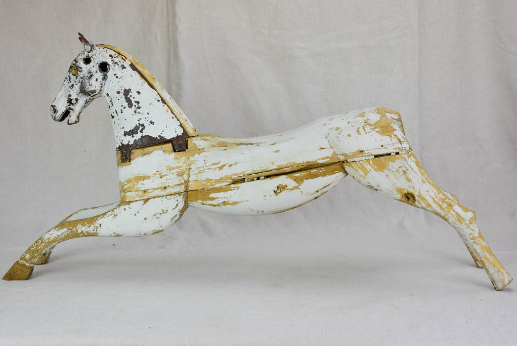 Napoleon III salvaged toy horse with white patina