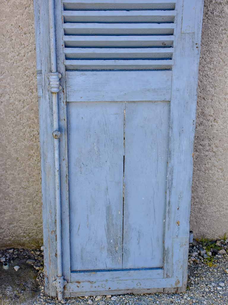 Pair of early 19th Century French blue shutters 85½" x 20¾"