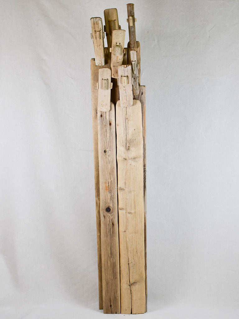 Large driftwood totem sculpture by JP Dreano - 7 characters 63"