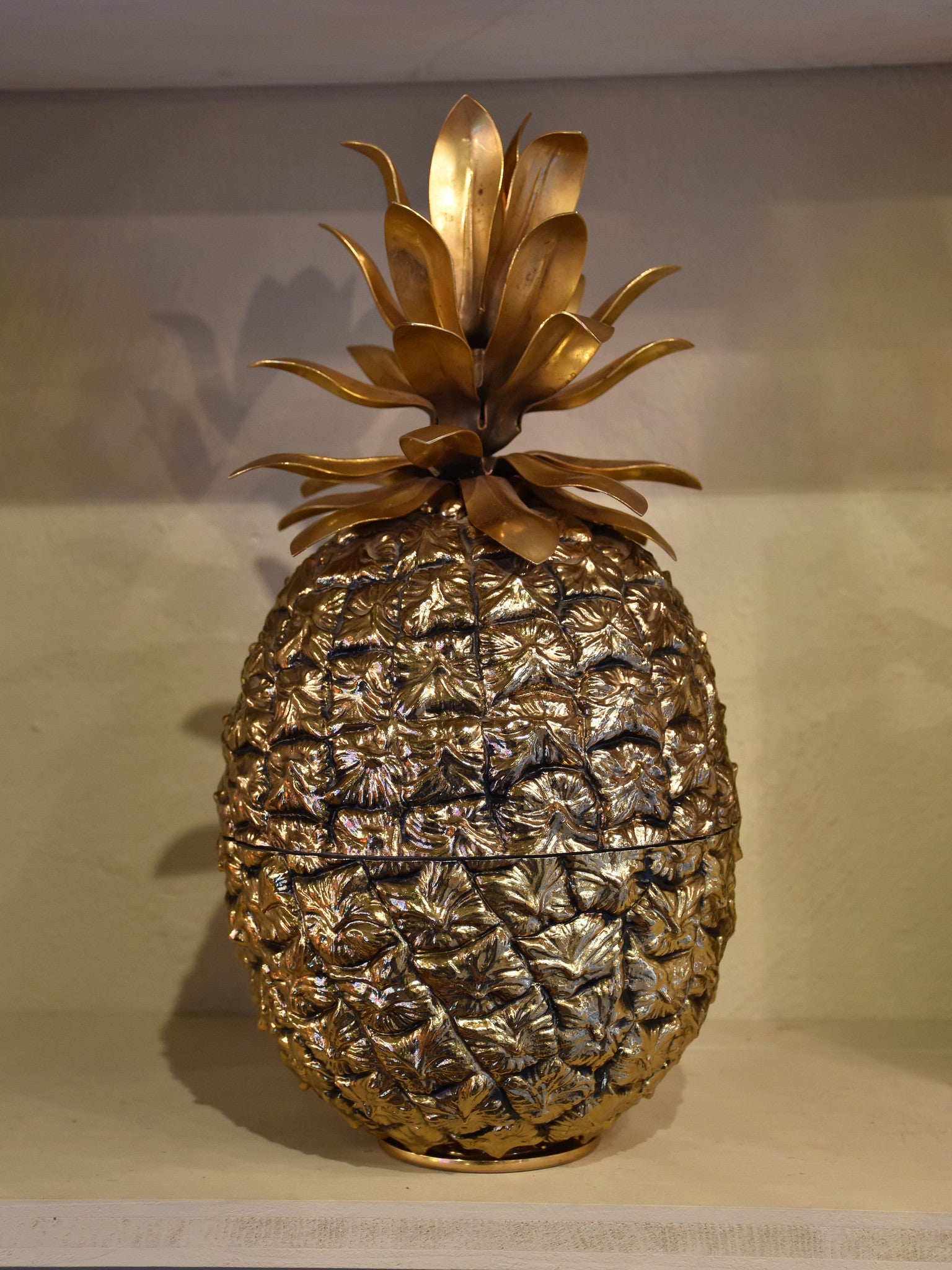 Vintage gold Michel Dartois pineapple ice-bucket