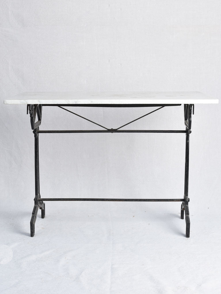 Art Deco rectangular bistro table, marble top