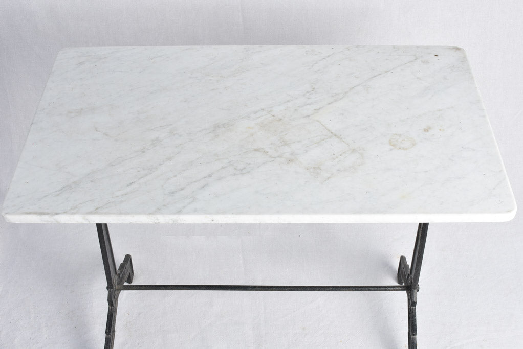 Art Deco rectangular bistro table, marble top