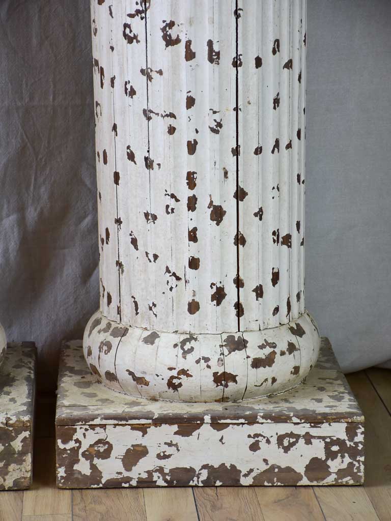 Pair of large wooden column pedestals from the nineteenth-century 41"