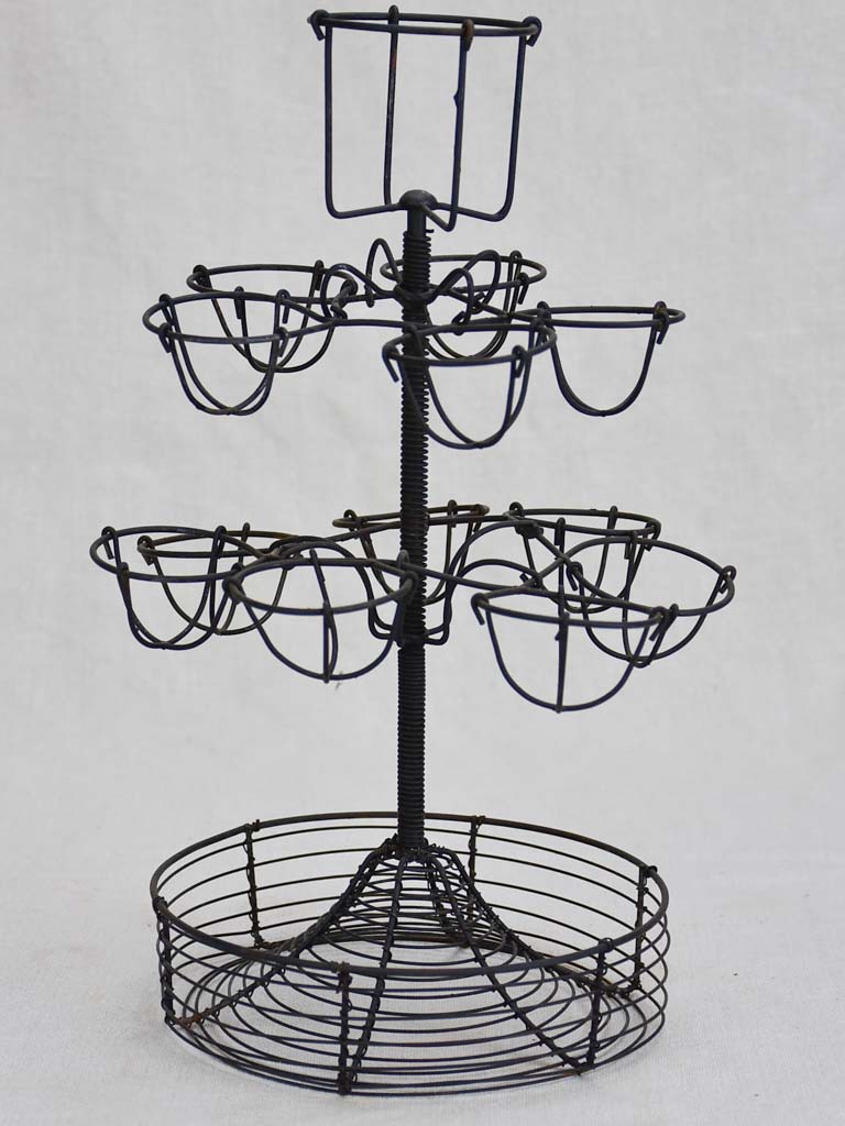 Vintage egg display stand made from wire