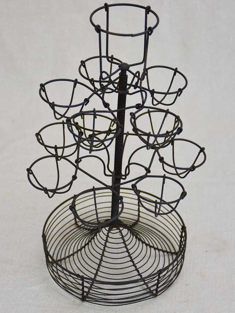 Vintage egg display stand made from wire