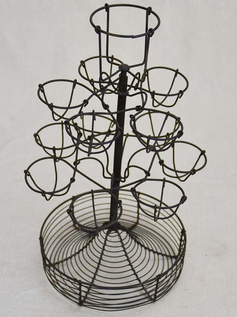 Vintage egg display stand made from wire