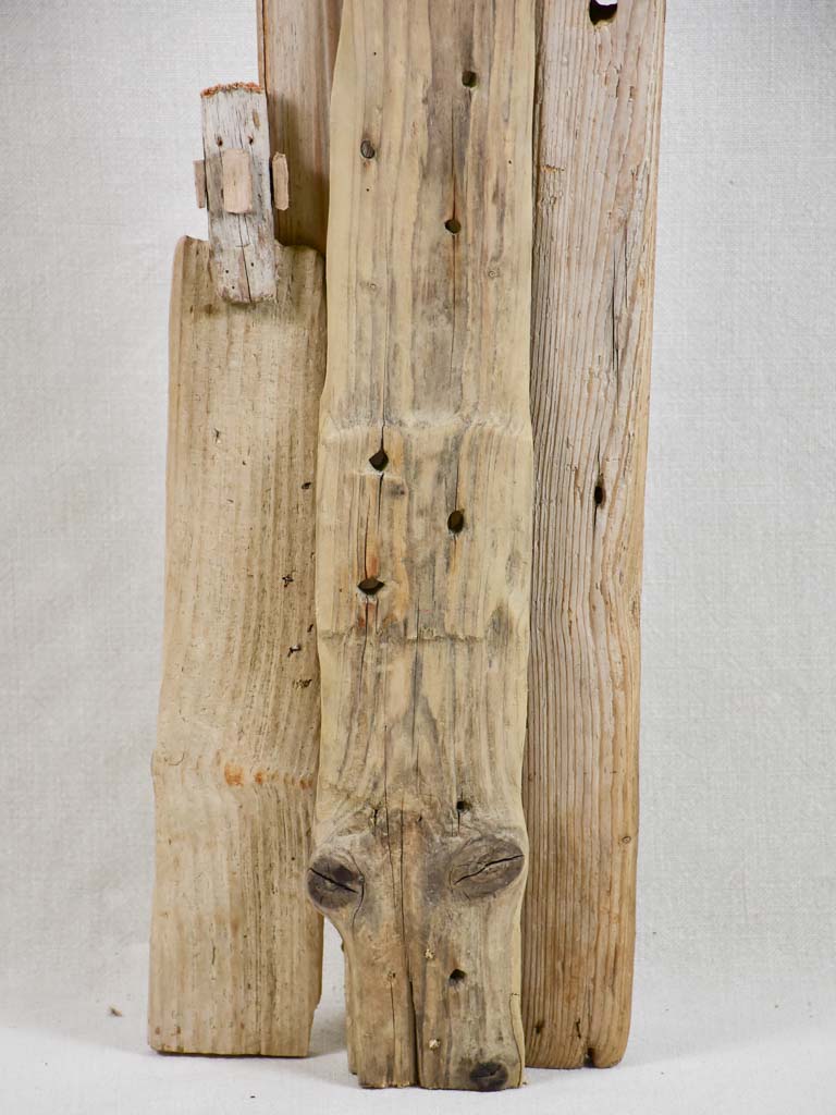 Driftwood totem sculpture by JP Dreano - 5 characters 32"