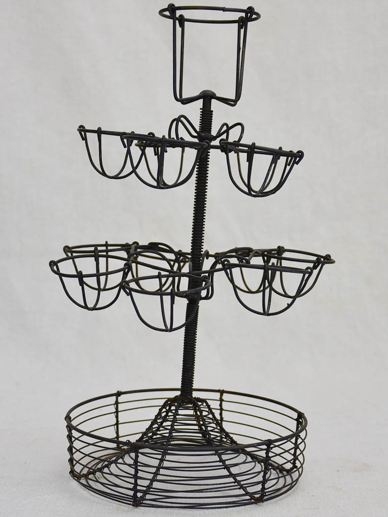 Vintage egg display stand made from wire