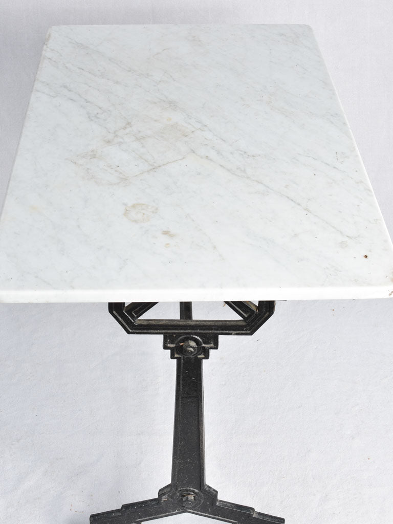 Art Deco rectangular bistro table, marble top