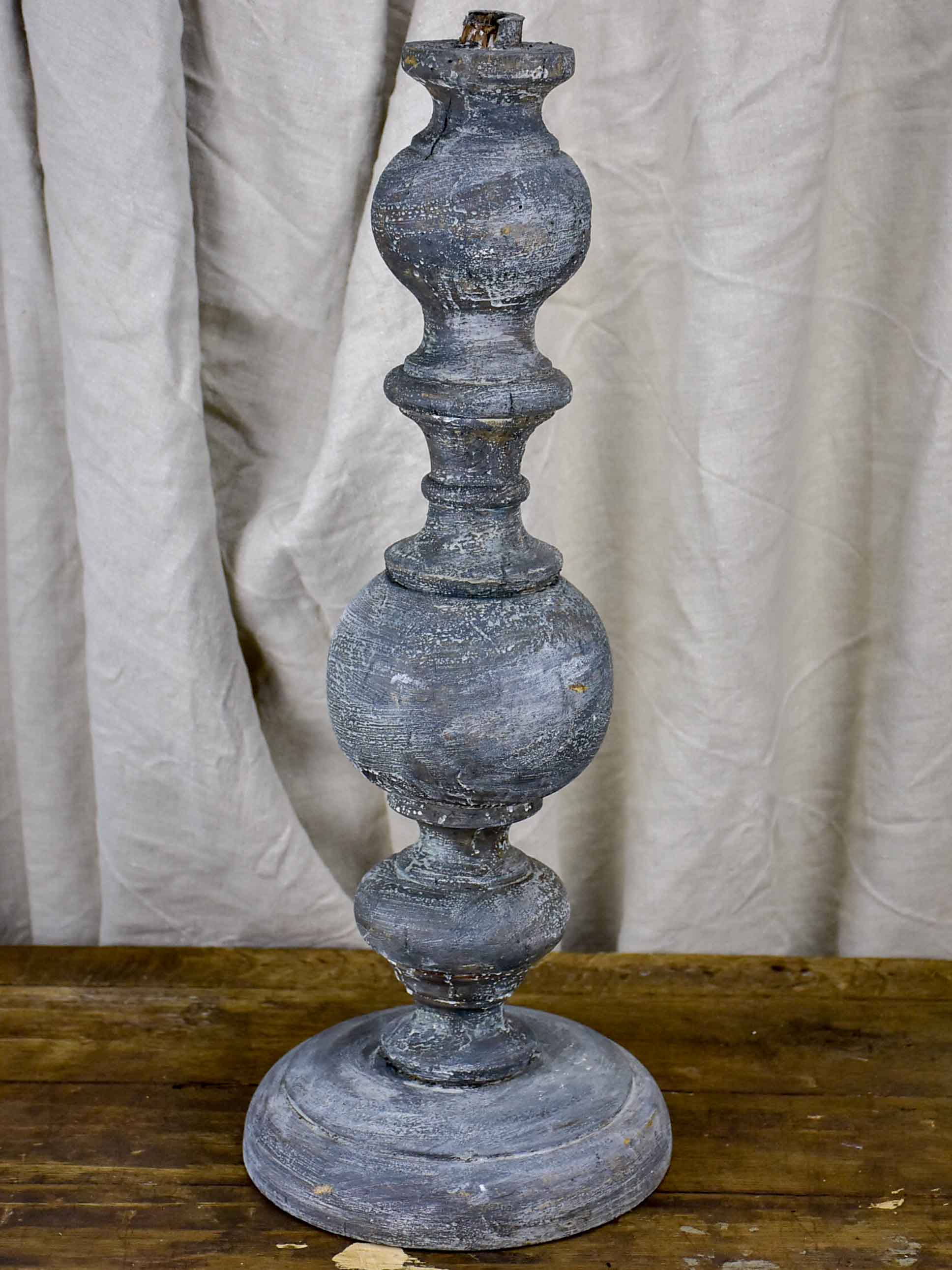 Very large artisan candlestick made with salvaged materials