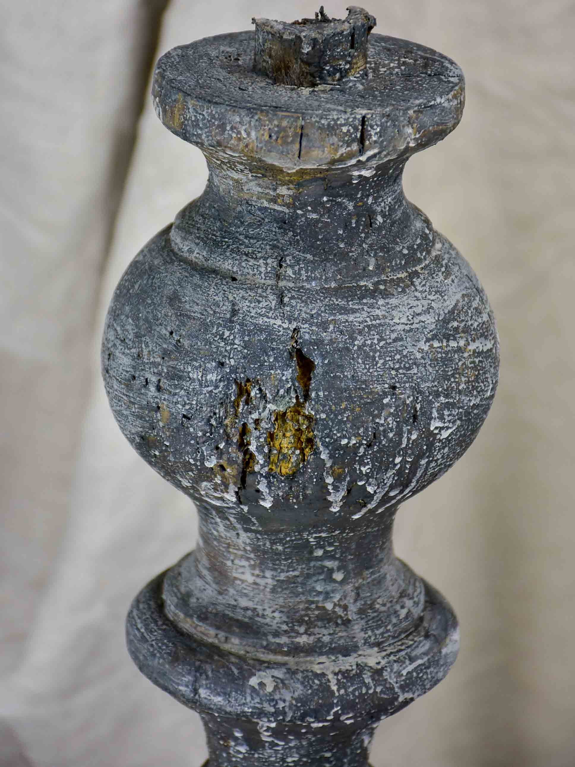 Very large artisan candlestick made with salvaged materials