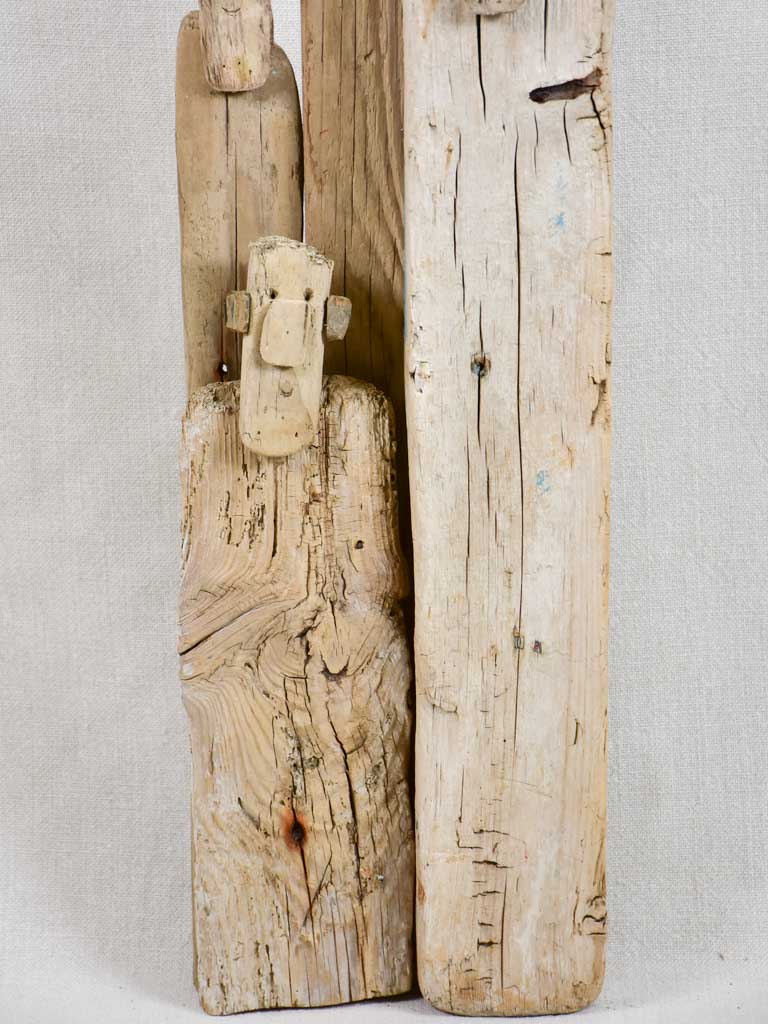 Driftwood totem sculpture by JP Dreano - 4 characters 23¼"