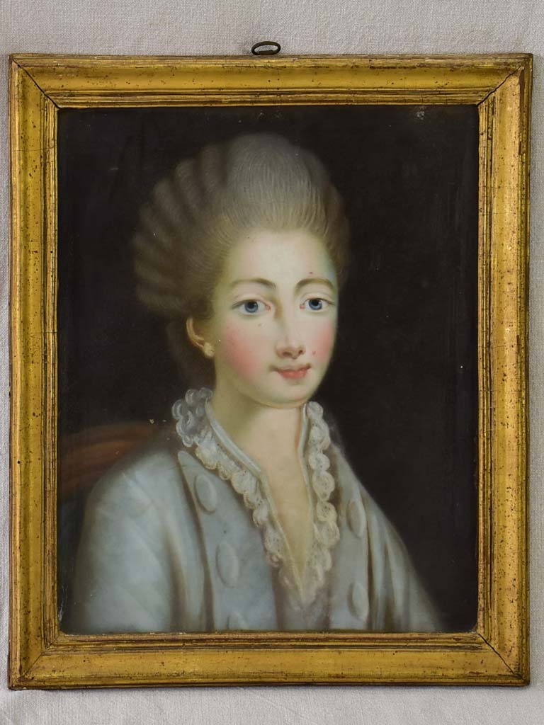 18th Century French portrait of a lady - pastel 15" x 18½"