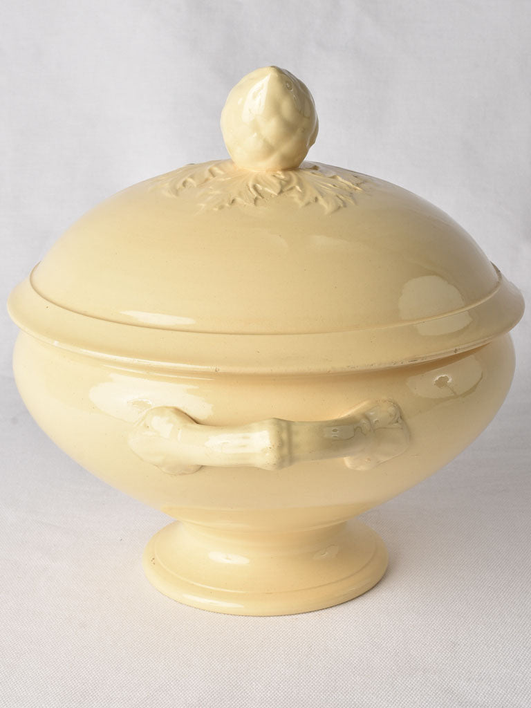 Yellow Ware Tureen with Pine Handle