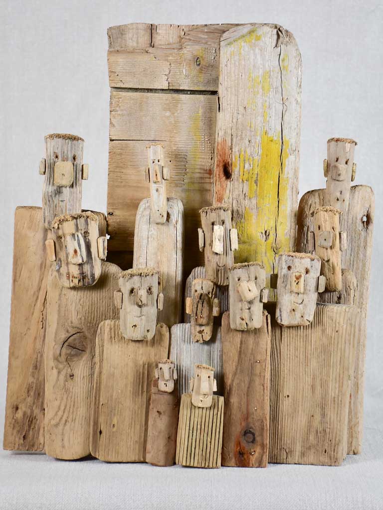 Small  driftwood sculpture by JP Dreano - 12 characters 13"