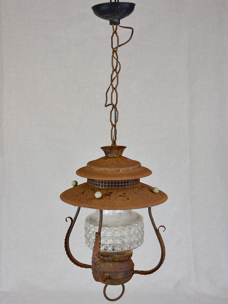 Vintage Italian glass lantern