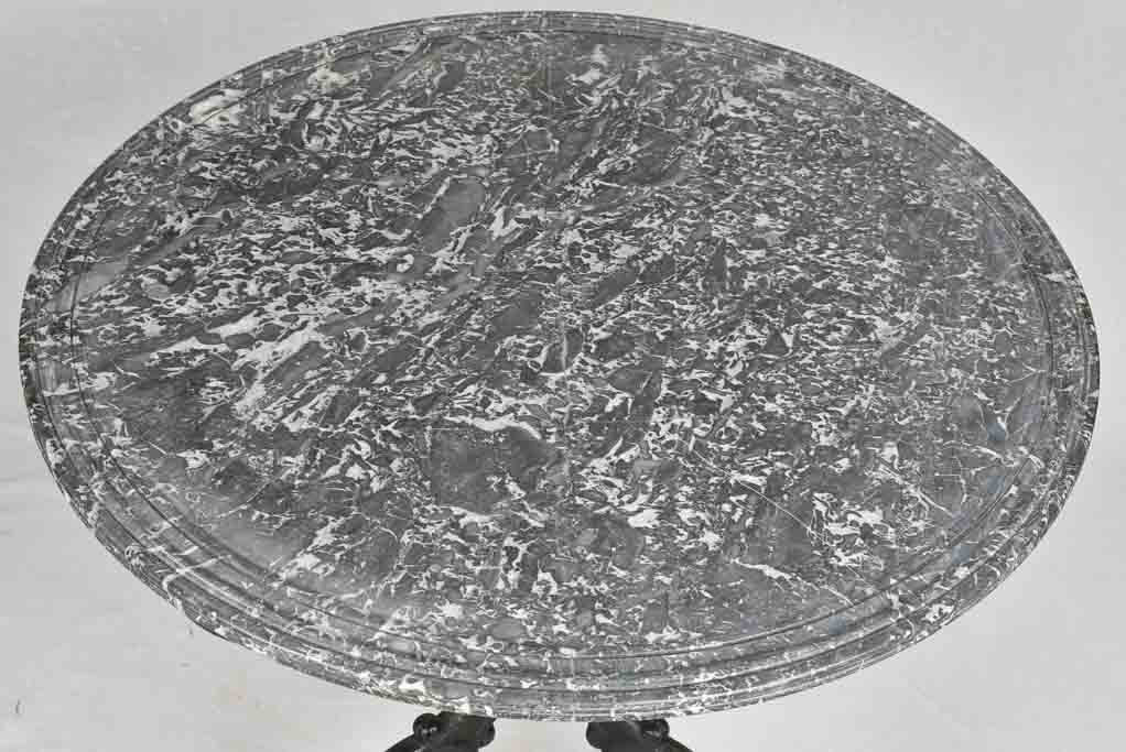 ANTIQUE ITALIAN MARBLE TOP BISTRO TABLE 32"