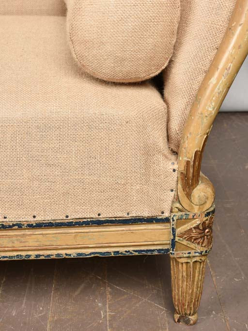 BEIGE BURLAP SOFA 71¾" x 28¾"